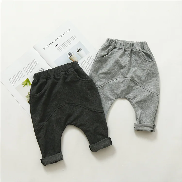 2018 Fashion Boys Harem Pants Cotton Solid Color Kids Boy Long Pants