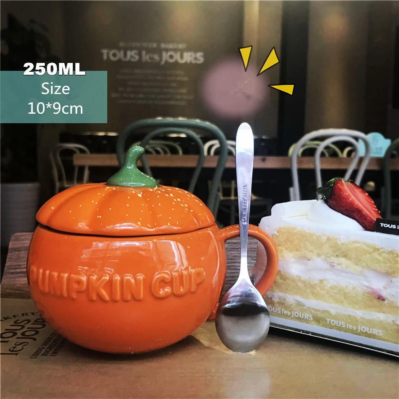 Милые Чашки с тыквой кофейные молочные кружки крышкой креативные Мультяшные