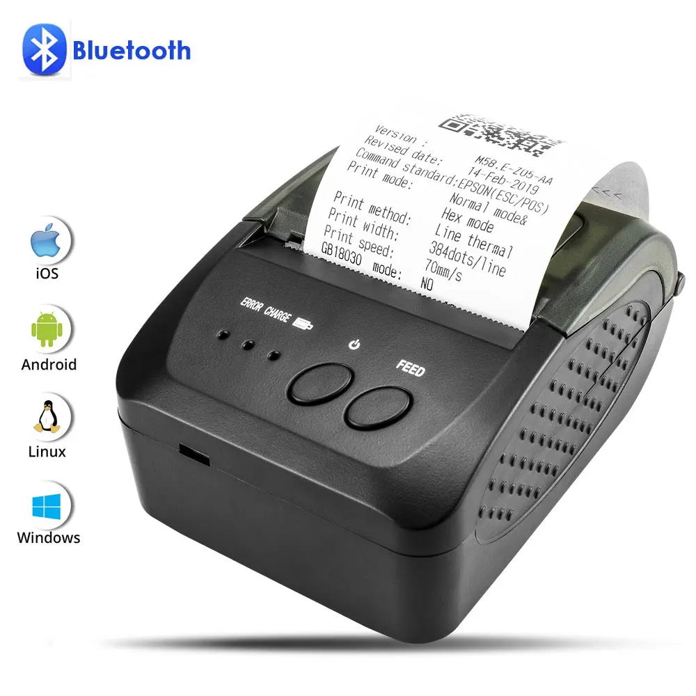 Tanie NETUM 80mm Bluetooth termiczna drukarka paragonów przenośna 58mm drukarka dla android ios Iphone ipad ESC terminalu POS NT 1809DD