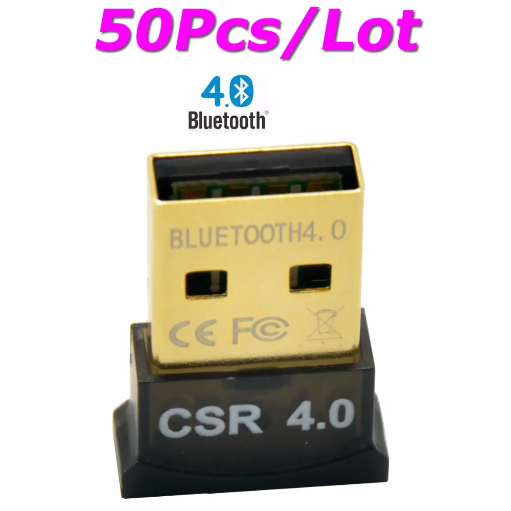 50 шт./лот Mini USB Bluetooth v4.0 адаптер CSR4.0 беспроводной USB Bluetooth адаптер для Windows 7/8/10 с Розничная посылка