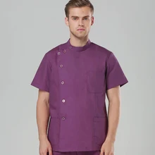 Костюм для медсестер и медсестер, белое пальто с воротником для мужчин, Летний Тонкий костюм с короткими рукавами для стоматологической формы, комплект из двух предметов