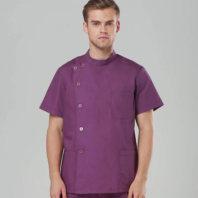 Doctors and nurses service split suit male collar white coat summer