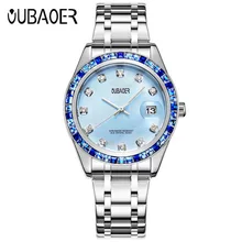 OUBAOER Brand Women Auto Date Crystal Reloj Mujer Luxury Dress Waterproof Ladies Quartz Wrist Watch Montre