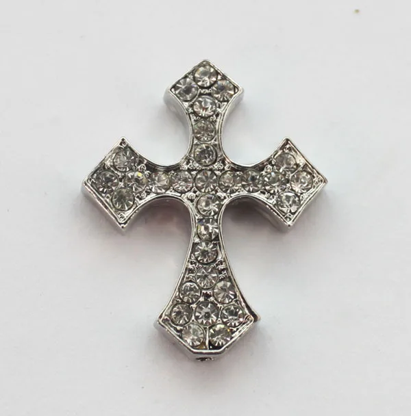 

20PCS Clear Pave Rhinestone Cross Link Connectors 29mm #22882