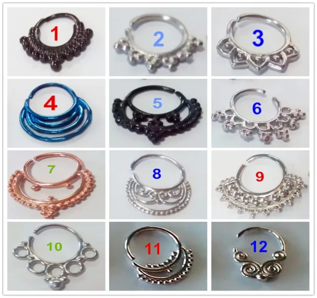 2015 new variety of hot models 16G Flower Petals Surgical Steel Septum