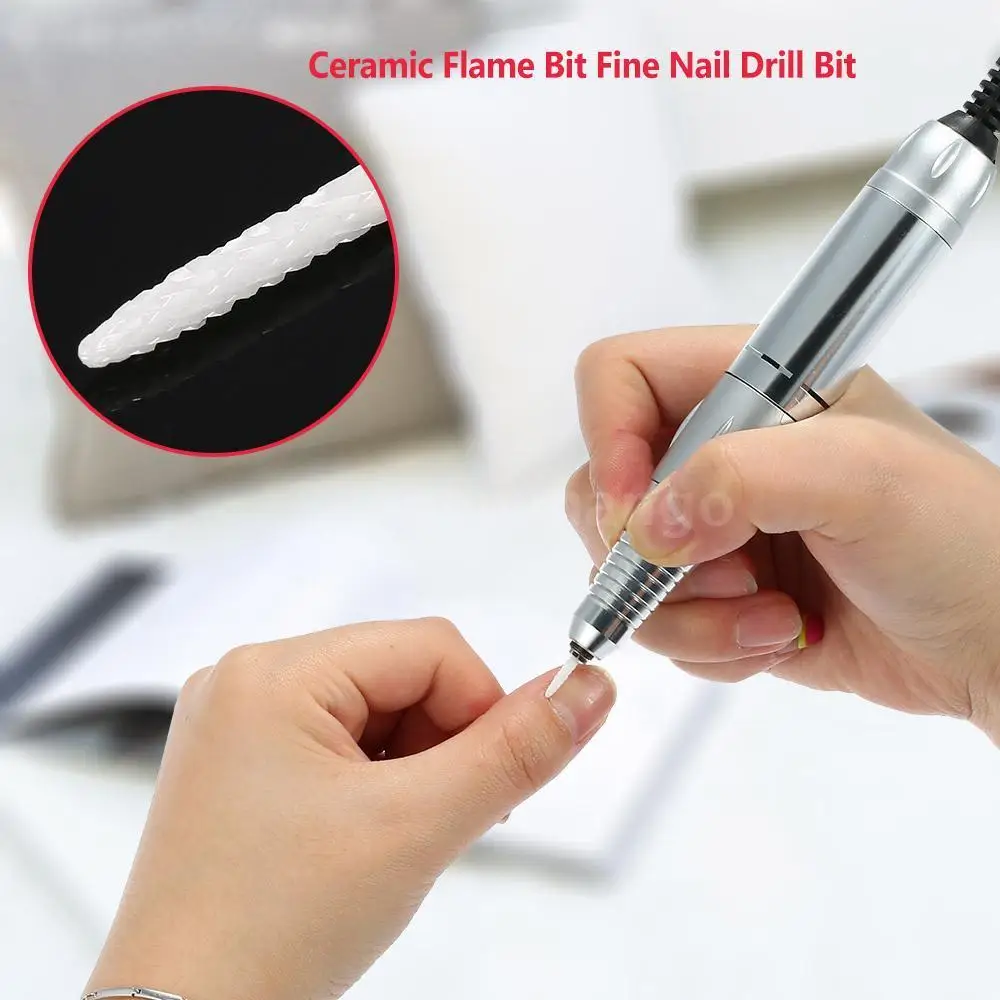 

Ceramic Nail Drill Bit Tool Smooth Top Rotary File Manicure Pedicure 3/32 Shank Machine Calluses Remove nail File small Frame