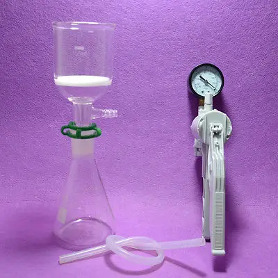 

250ML Filtration Kit,Erlenmeyer Flask+Filter Funnel(3#) +Vacuum Pump,Lab Glass
