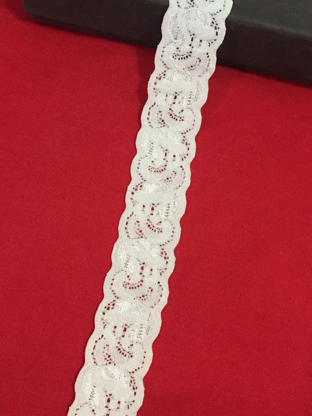 ZNZAKKA White Elastic Lace Trim 0.55" X20yd Crown Stretch Edge