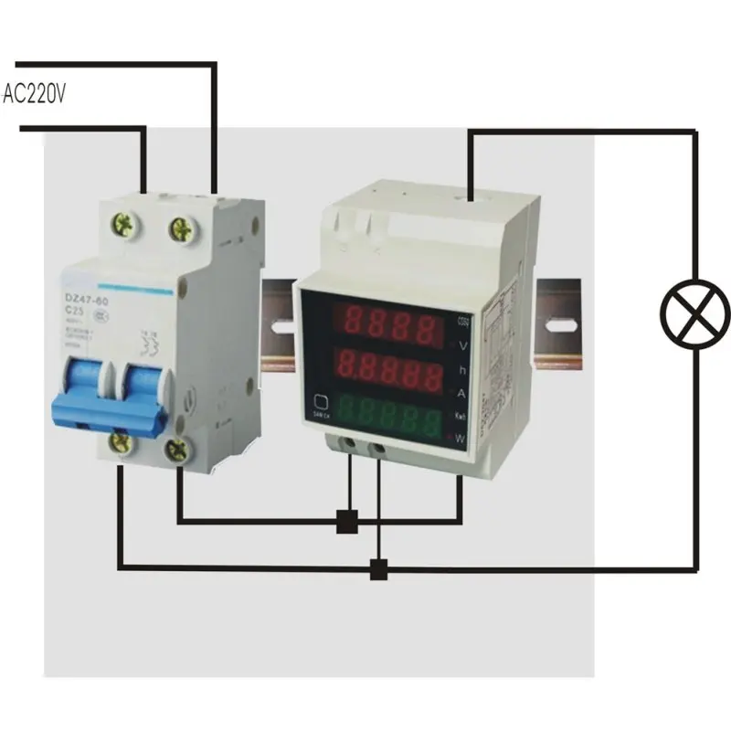 AC 80-300 V 0,2-99.9A Амперметр Вольтметр din-рейка светодиодный Вольт Ампер метр отображение активной мощности коэффициент мощности время энергии напряжение тока