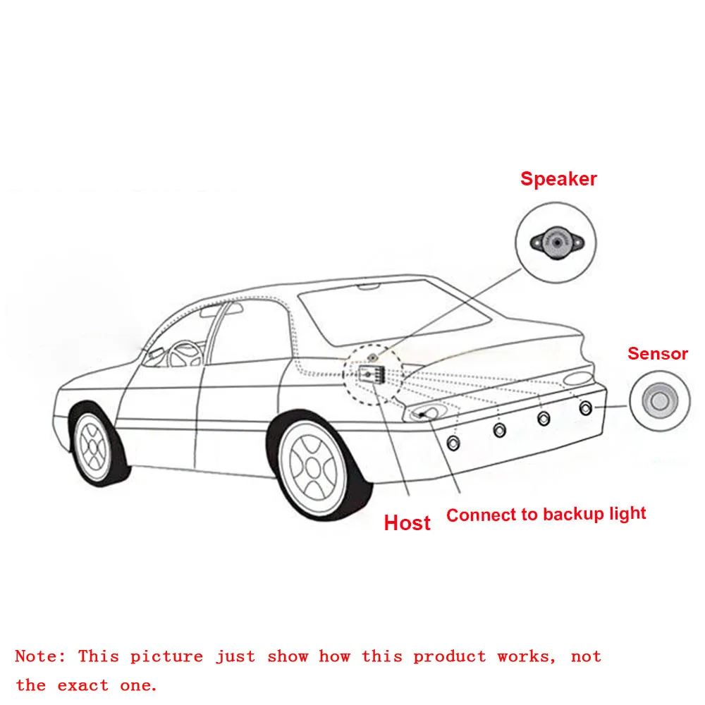 Парковочная радар система KKMOON Авто Обратный резервные датчики 4 черные датчики со светодиодным дисплеем для Toyota Форд Опель Lada HONDA BMW