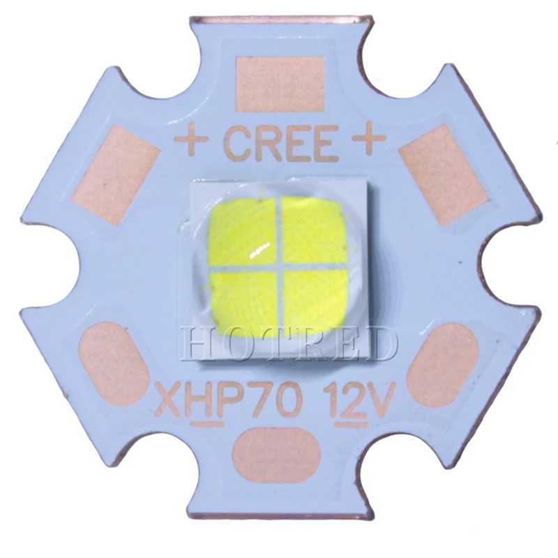 Светодиодный излучатель Cree XHP70 6V 6500K холодный белый 5000K нейтральный 3000K теплый