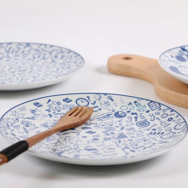 Salad Dinner Plates Japanese Porcelain Food Salad Steak Dishes Ceramic