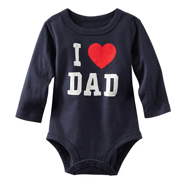 Комбинезон с принтом I Love MOM/DAD для маленьких мальчиков и девочек комбинезон