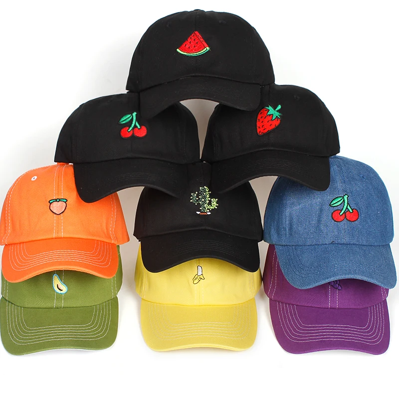 Buy 9 styles fruit Embroidery Baseball Cap Women Men