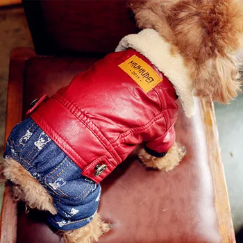 

Dog Clothes for Small Dogs Winter Autumn Cotton Jumpsuit for Chihuahua Yorkshire Overalls for Puppy French Bulldog Denim Apparel