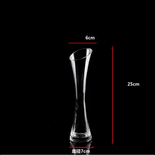 Домашний декор прозрачная стеклянная гидропонная ваза современная мода обеденный стол офисный стол Маленькая ваза - Цвет: 25cm