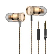 Super Bass Auriculares de Metal-Ear MP3 Computadora Móvil Universal 3.5mm Micrófono DJ de Alta Fidelidad Del Auricular para el Teléfono