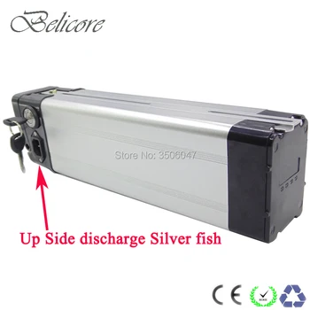 

EU US no tax top discharge 250W 500W 36 Volt Silver Fish Case Electric Bike Lithium battery 36V 15Ah with charger