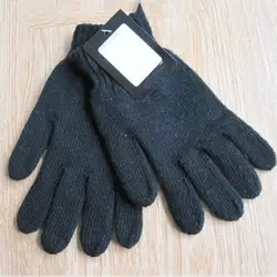 Мужские и женские унисекс шерстяные термоварежки перчатки зимние толстые хлопковые теплые вязаные полный палец однотонные перчатки Guantes