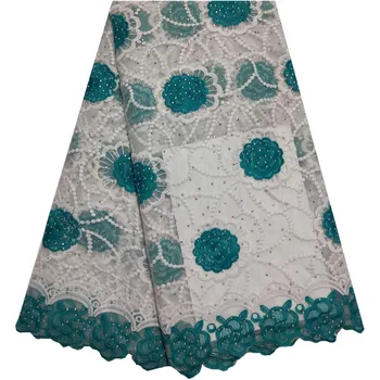 

African Tulle Lace Fabric 2018 New Design Embroidery French Net Lace Fabric High Quality Nigeria Lace 5 Yards A1363