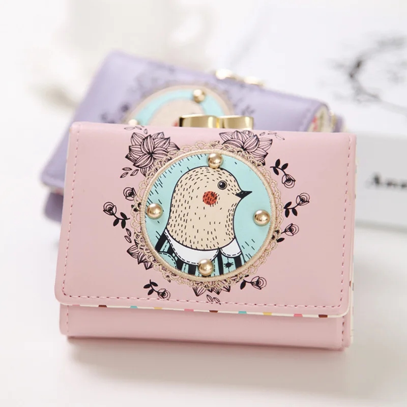 

2017 Burst Paragraph Small Wallet Cartoon Embroidery Marmot Short Wallet Student Coin Purse Small and Exquisite Purse