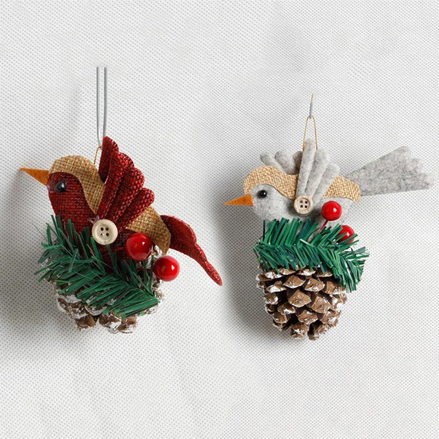 aliexpress com buy 1pcs christmas bird pine cones bauble xmas tree bird christmas tree ornaments