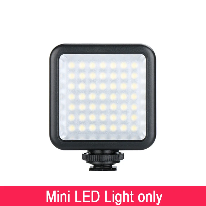 LED light only 49 светодиодный витые бусины Мини светодиодный вспышка для фото и видео заполнить Light 3 башмак для Nikon sony A6400 DSLR Свадебные интервью макро - Цвет: LED light only