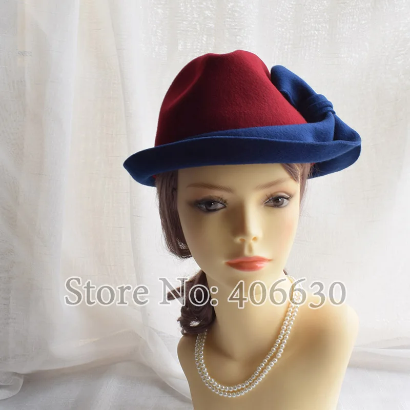 Женская фетровая шляпа в стиле пэчворк из 100% шерсти|felt fedora hats|wool felt hatfedora hat |