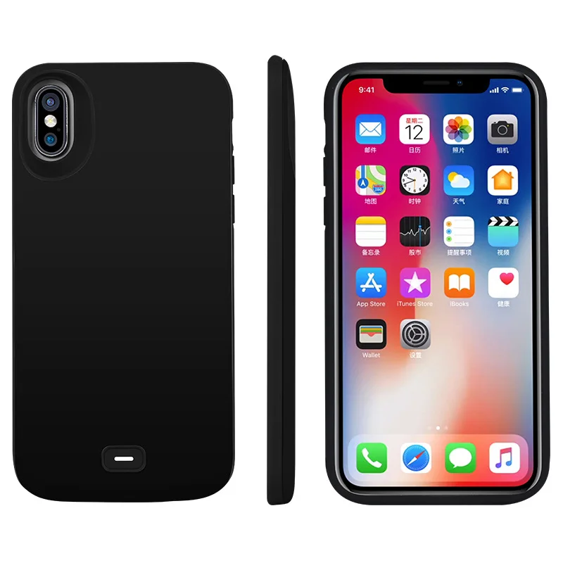 NTSPACE 5000 мАч портативное зарядное устройство чехол для iPhone X Xs power Case Внешний блок питания для iPhone Xs чехол для батареи - Цвет: Black