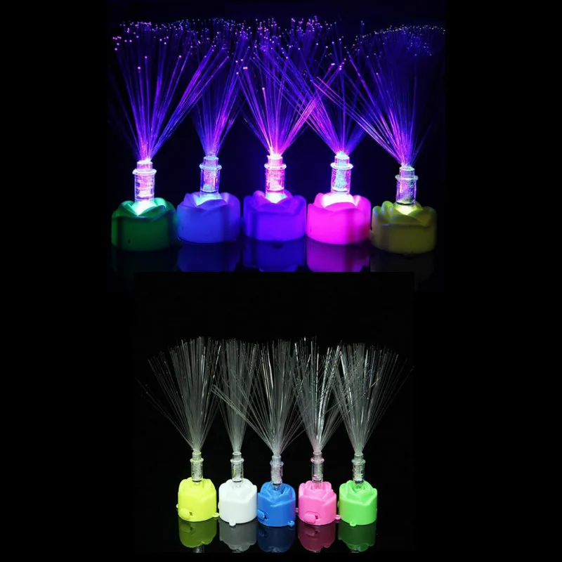 

1PCS Beautiful Romantic Color Changing LED Fiber Optic Nightlight Lamp Small Night Light Chrismas Party Home Decoration