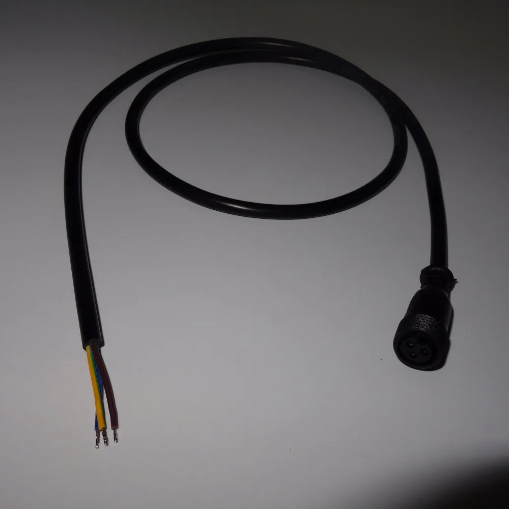 

10pcs/lot 3 Core BLACK Waterproof female connector;1m long;female only;13.5mm series;18AWG