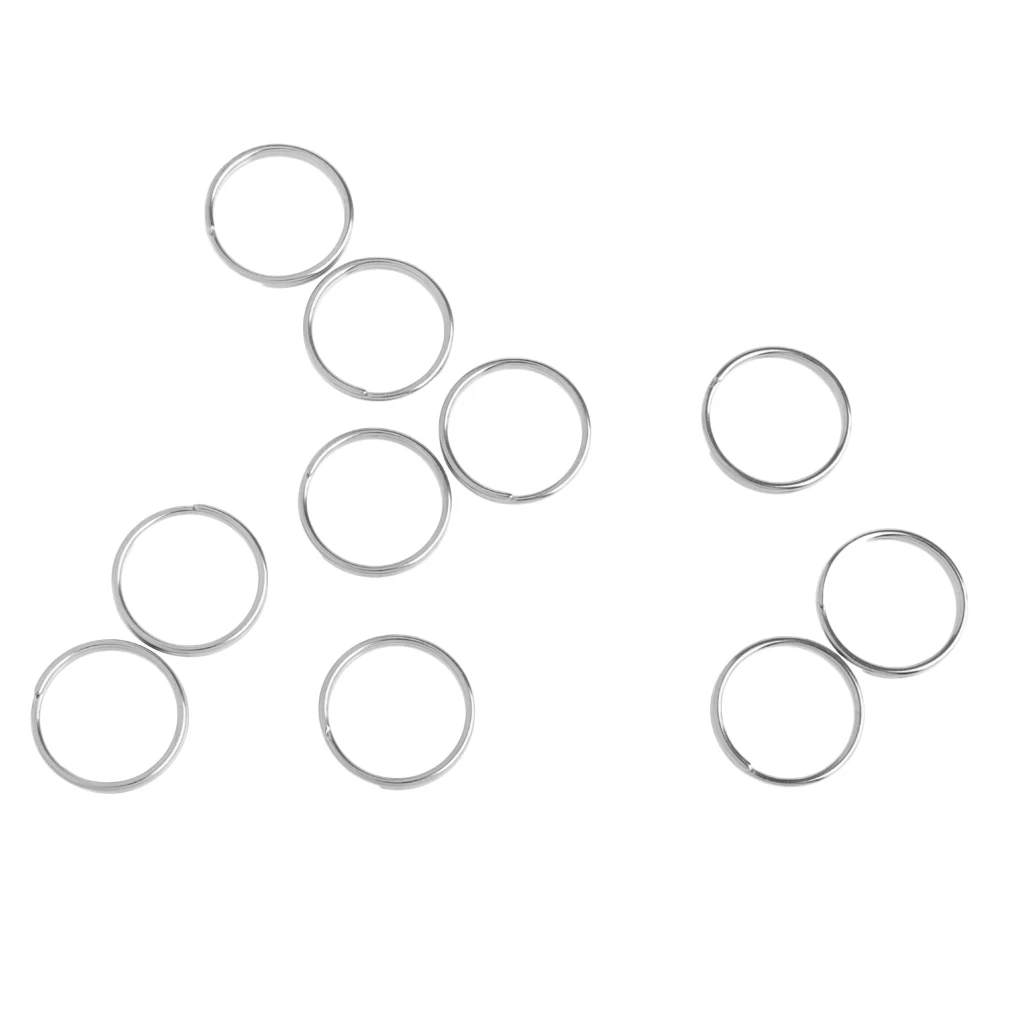 10Pcs Scuba Diving Ring Durable 316 Stainless Steel Hoop Split Key O Ring Chain Loop Keyrings Connectors