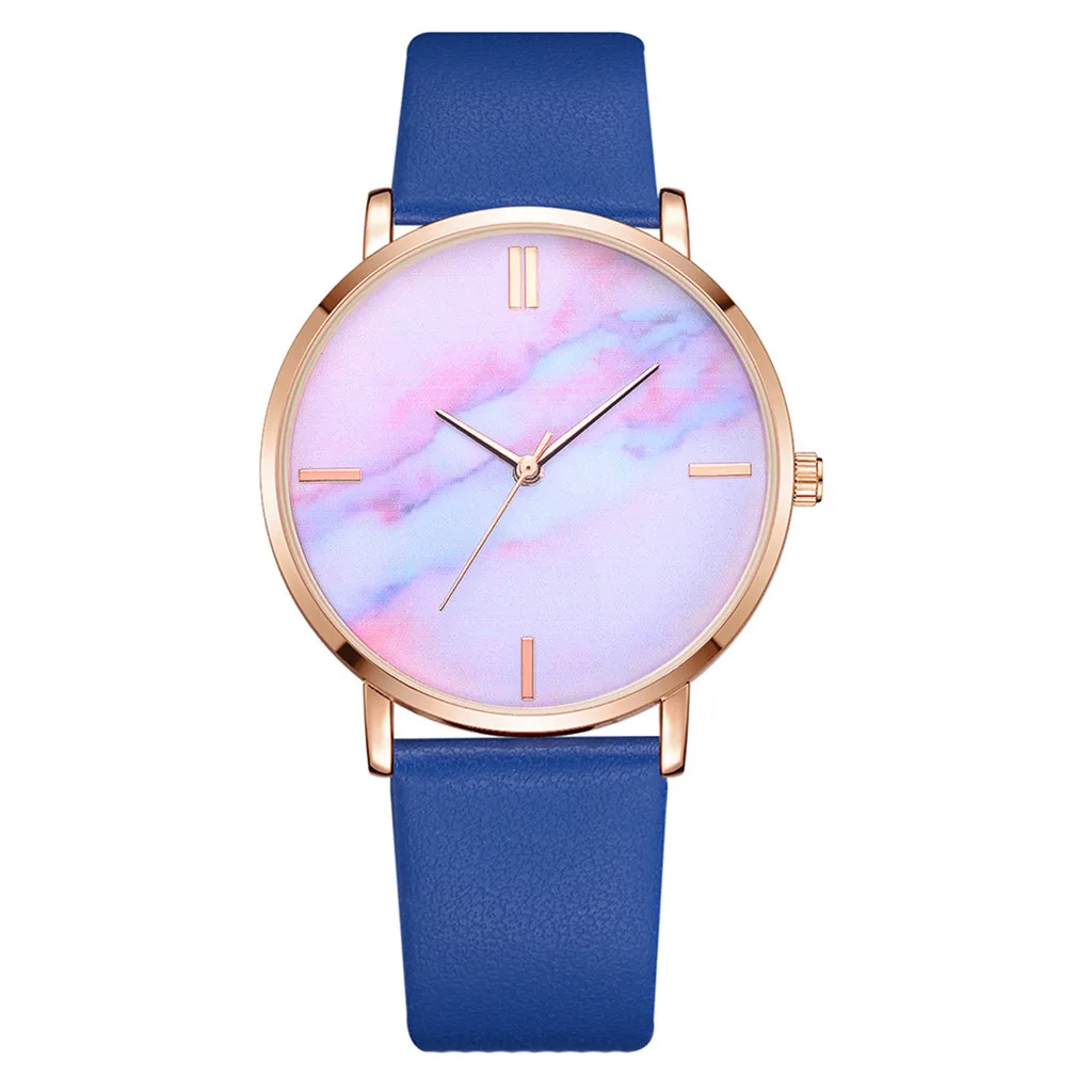Новые модные женские кварцевые круглые наручные часы браслет для женщин Мода закат светящиеся красочные облака Reloj de dama Wd3 sea