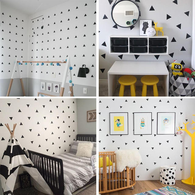 Baby Boy Room Little Triangles Wall Sticker For Kids Room Decorative Stickers Children Bedroom Nursery Wall Decal Stickers