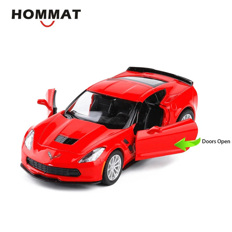 HOMMAT Моделирование 1:36 Масштаб Chevrolet Corvette C7 Модель Автомобиля Игрушка С|Наземный