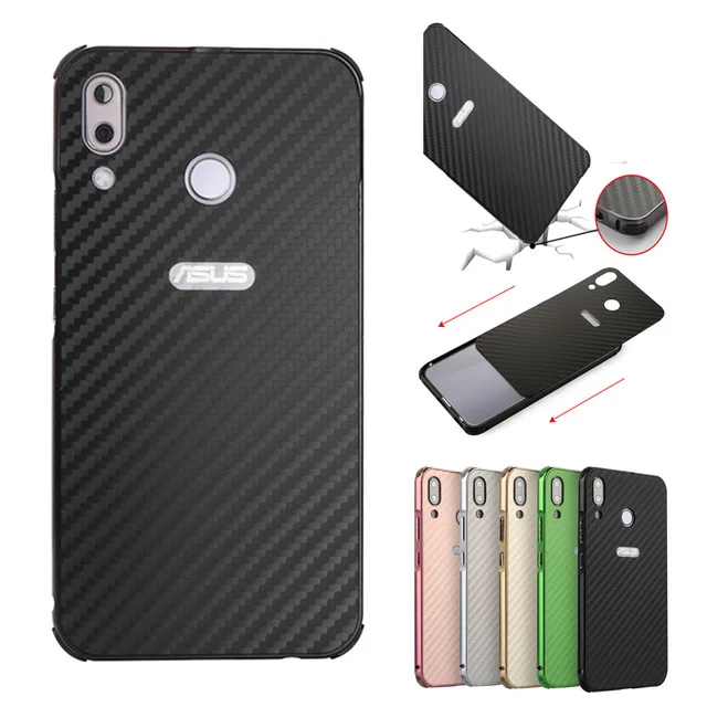 For Asus Zenfone Max Pro M1 ZB601KL ZB602KL Case Aluminum Metal Frame+Carbon Fiber Hard Back