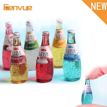 

2 pcs Mini Beer Bottle Bead Slime Charms Filling Addition For Clay Material Hand made Resin Beverage Bottle Slime accessories
