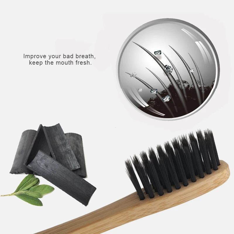 Натуральная ЗАЩИТА ОКРУЖАЮЩЕЙ СРЕДЫ отбеливание зубов с бамбуковой ручкой Мягкая зубная щетка деревянная зубная щетка