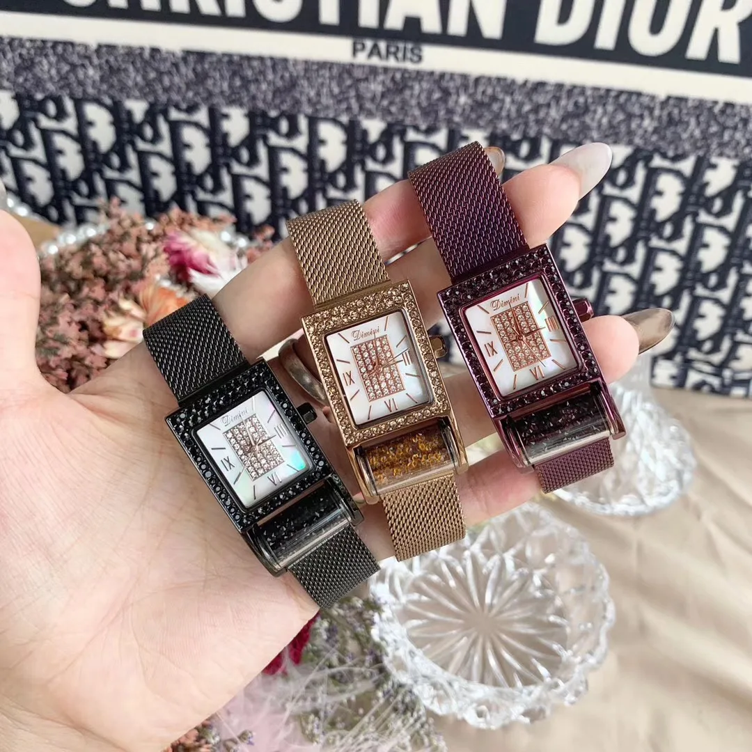 Nobre Roxo Cristais Milanese Pulseira Relógios para