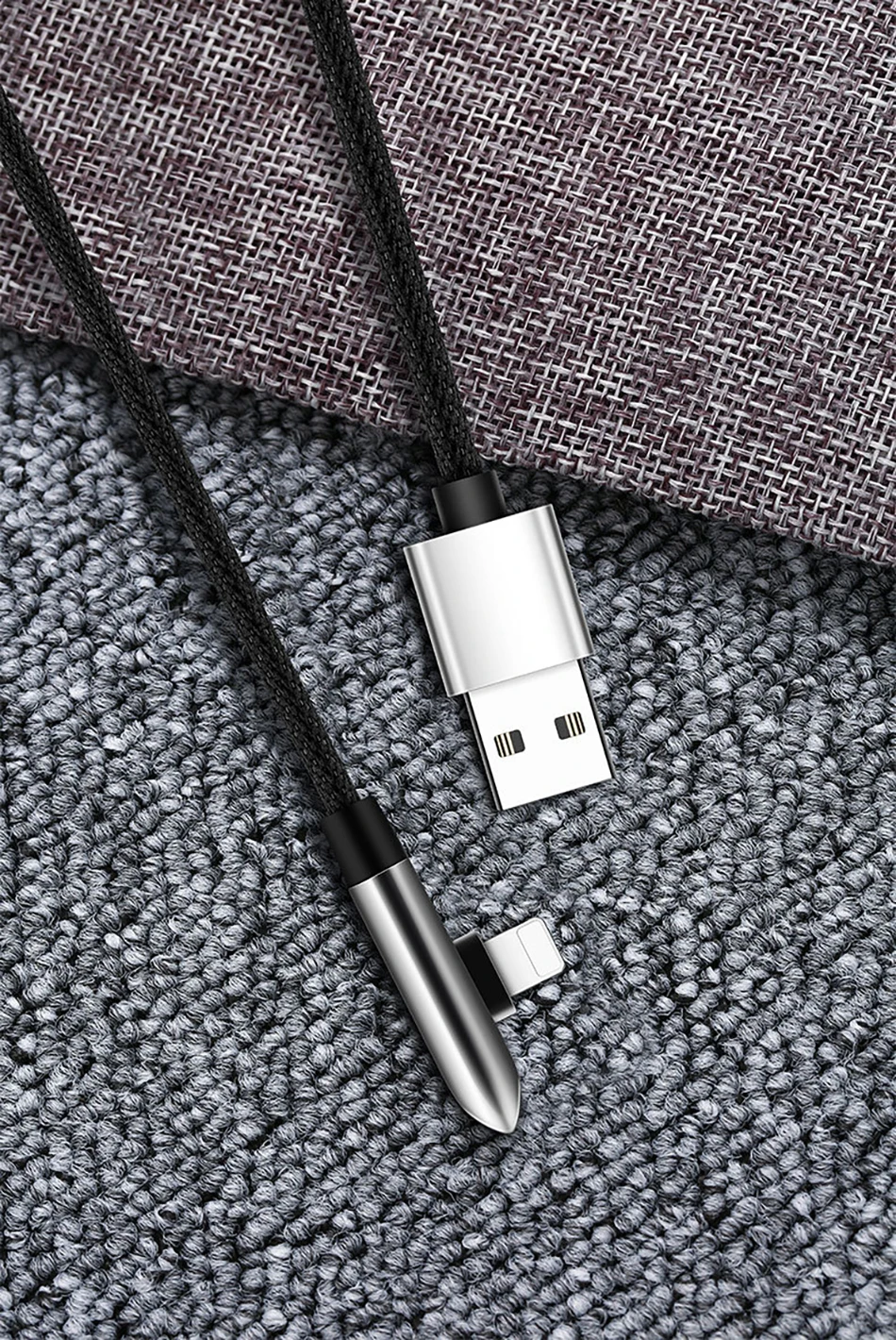!ACCEZZ USB Cable For Apple iPhone X XS MAX XR 8 7 6 6S 5 5S Plus IOS 10 11 12 Lighting Charger Bullet Style Data USB Cable Cord (12)