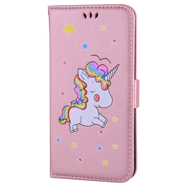 Rainbow Unicorn Glitter Leather Case For iPhone X 8 7 7Plus Flip Wallet