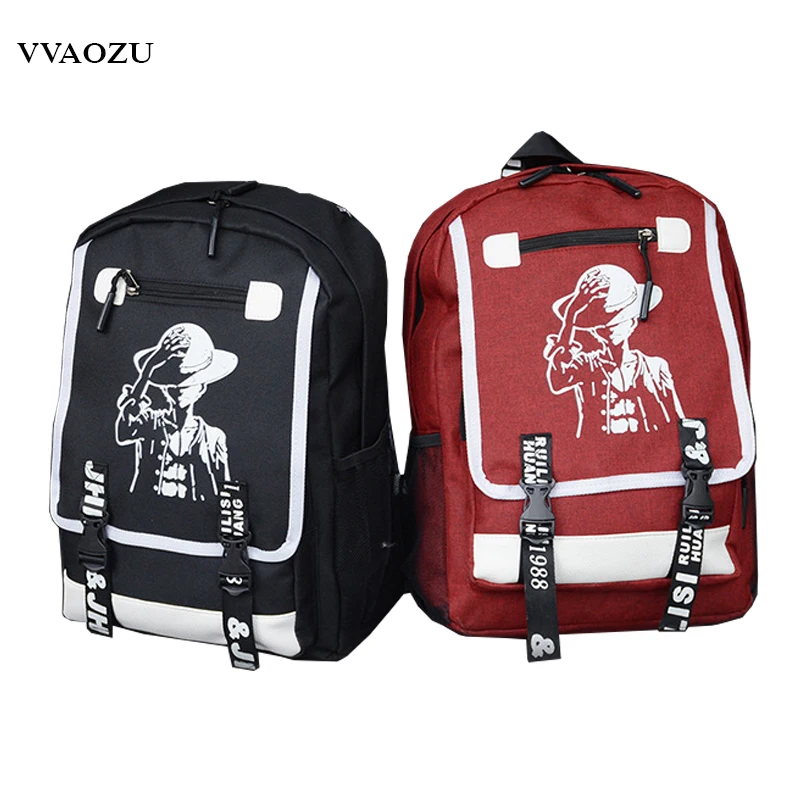 Японский аниме рюкзак Luffy для подростков Harajuku холщовая Студенческая школьная