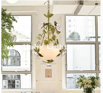 

Nordic Pendant Light LED Floral Pedant Lights Rose Flowers Color Lampshade Chandeliers LED E14 Lustres De Cristal Pendant Lamp