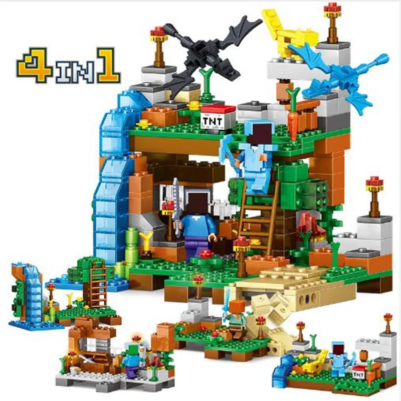 378pcs 4 in 1 MY WORLD Minecrafted Figures City Building Blocks Bricks Set Educational toys for Kids Gift Compatible Legoings 378pcs 4 in 1 MY WORLD Minecrafted Figures City Building Blocks Bricks Set Educational toys for Kids Gift Compatible Legoings