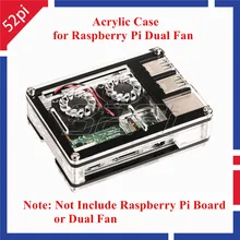 52Pi нарезанный 9 слоев акриловый чехол, для Raspberry Pi 3B/2B/Dual Fan(не включает), не подходит двойной вентилятор для 3B Plus