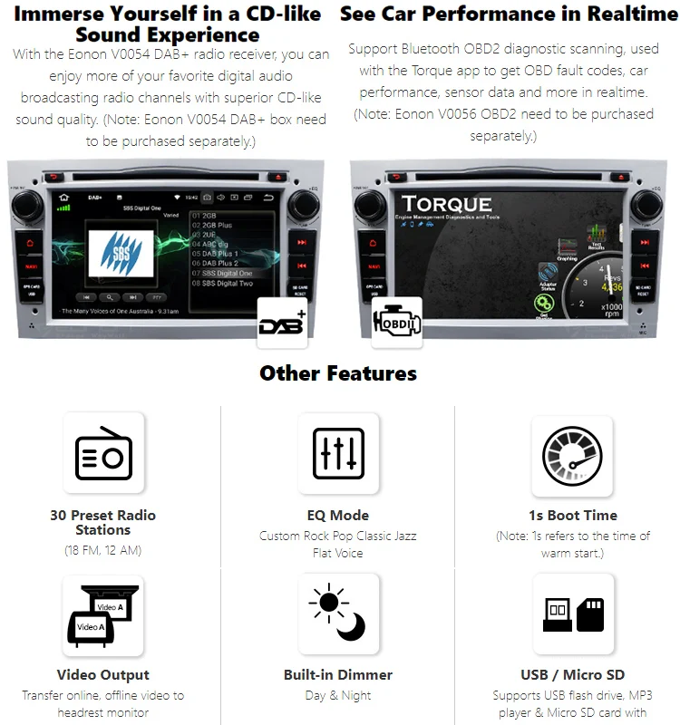 Perfect 7" Android 8.0 OS Car DVD GPS Radio for Opel/Vauxhall/Holden Astra (H) 2004-2010 & Zafira (B) 2005-2012 & Corsa (D) 2006-2011 7