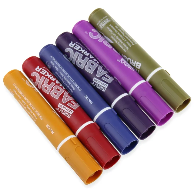 6Pcs Premium Quality Permanent Non toxic Fabric Markers Marvy Color
