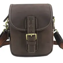 Ретро винтажная Crazy Horse кожаная сумка-мессенджер мужская сумка-Кроссбоди из натуральной кожи Маленькая сумка на плечо для мужчин повседневная сумка коричневого цвета