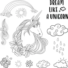 KSCRAFT Cute Unicorn Transparent Clear Silicone Stamps for DIY Scrapbooking/Card Making/Kids Fun Decoration Supplies