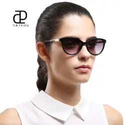 FEIDU 2017, новая мода кошачий глаз солнцезащитные очки для женщин для роскошные брендовая дизайнерская обувь Винтаж Защита от солнца очк